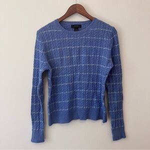 VTG Express Women’s Y2K Cable Sweater Sz. L  Cashmere Angora Blue Stripe Preppy